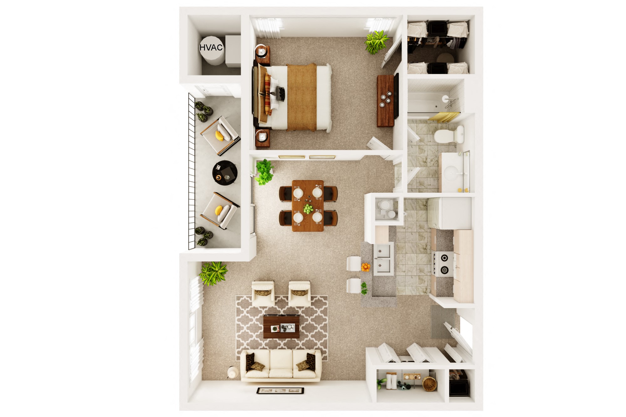 One Bedroom Apartment Floorplan